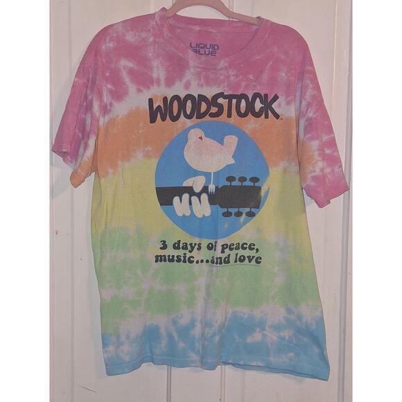 2016 Woodstock Tie Dye T-Shirt Three Days Of Peace Music and Love Gilmore Girls - Picture 1 of 5